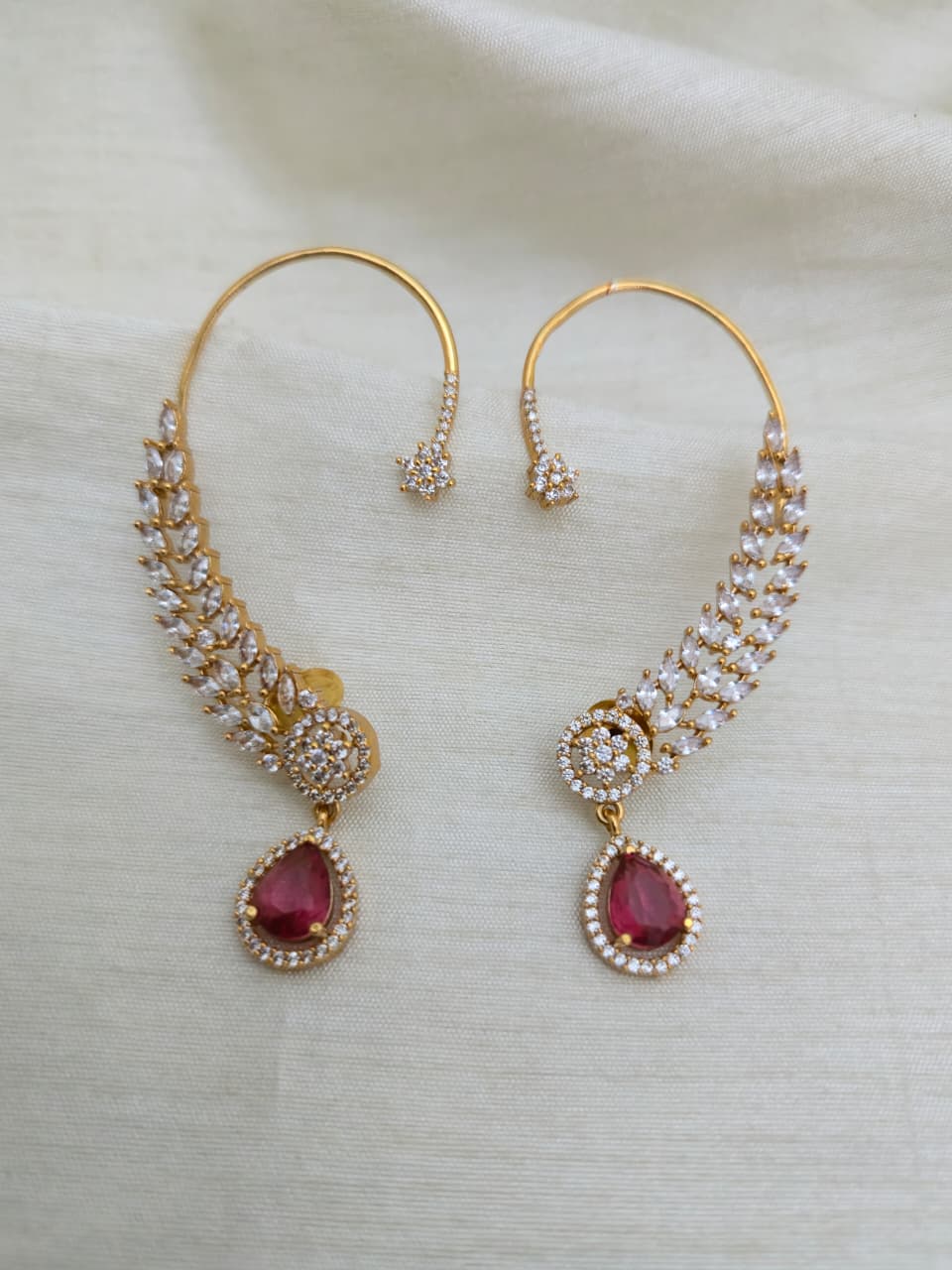 Aria Ruby Drop Earcuff