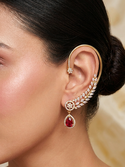 Aria Ruby Drop Earcuff