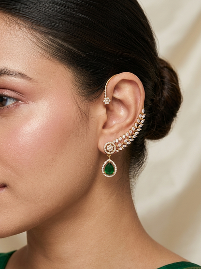 Zara Emerald Drop Earcuff