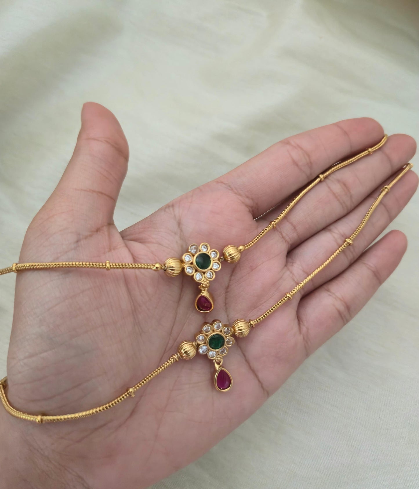 Mira Floral Medallion Payal - image 8