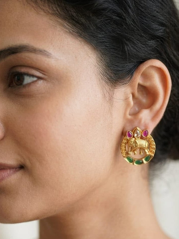 GAJA VAIBHAV STUD EARRINGS - image 1