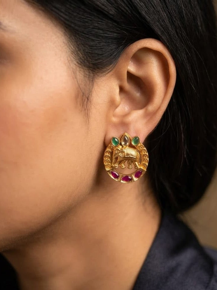GAJA VAIBHAV STUD EARRINGS - image 1