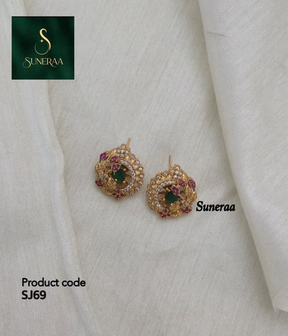 MAYURI RATNA FLORAL STUDS - image 7
