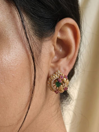 MAYURI RATNA FLORAL STUDS - image 1