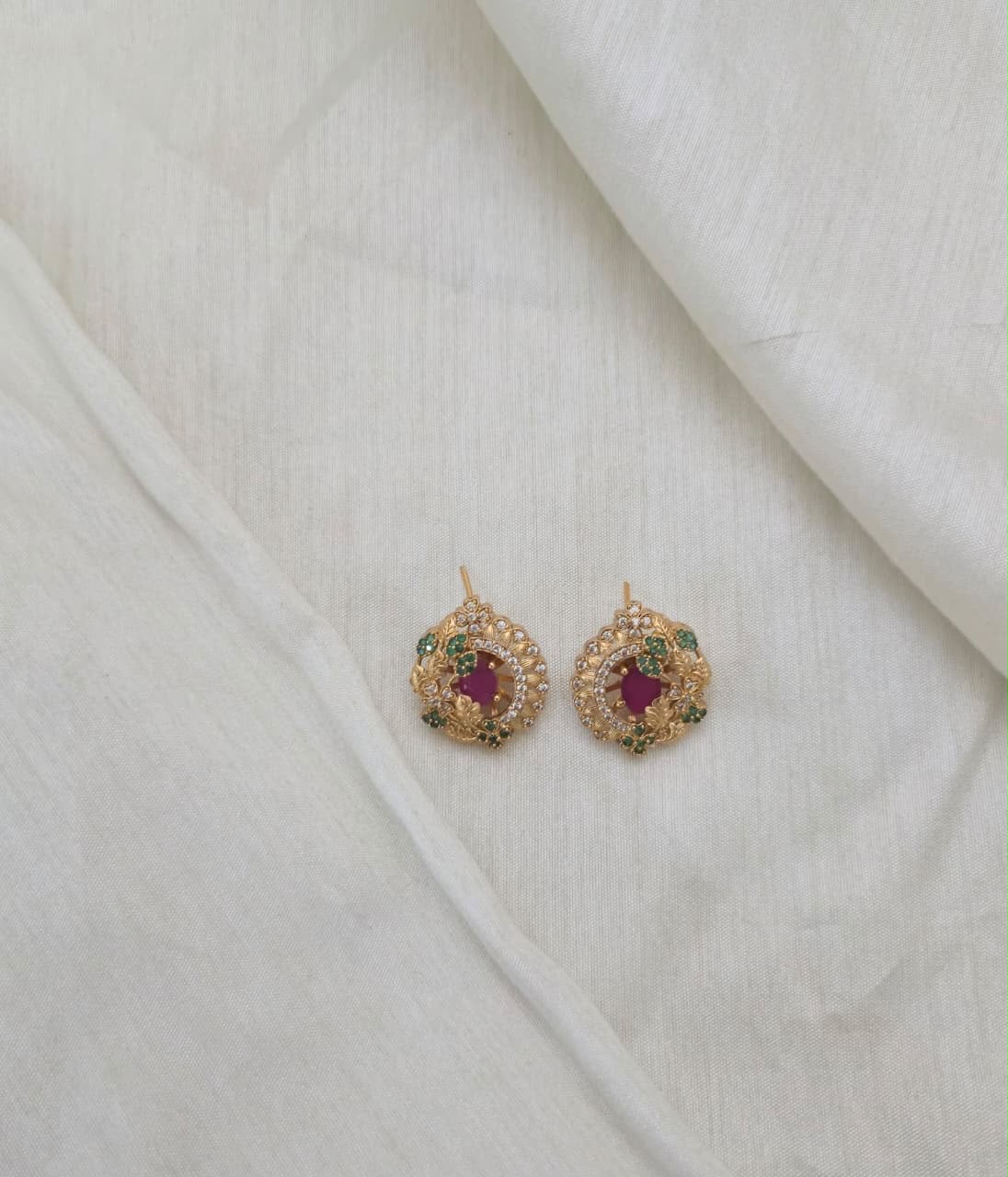 MAYURI RATNA FLORAL STUDS - image 2