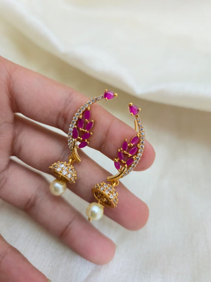 Riya Ruby Jhumka Earrings