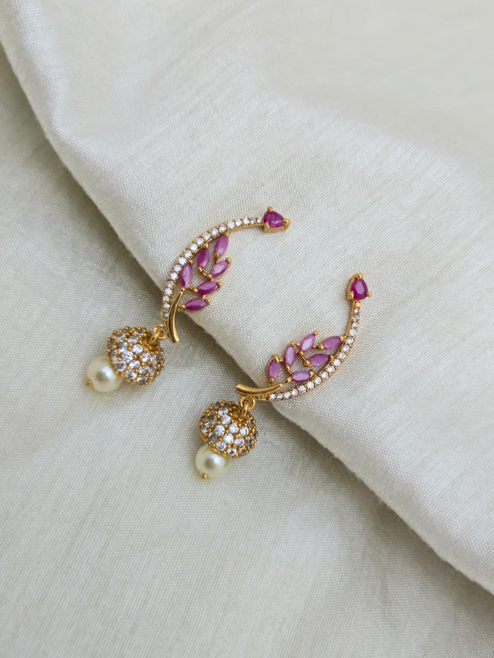Riya Ruby Jhumka Earrings