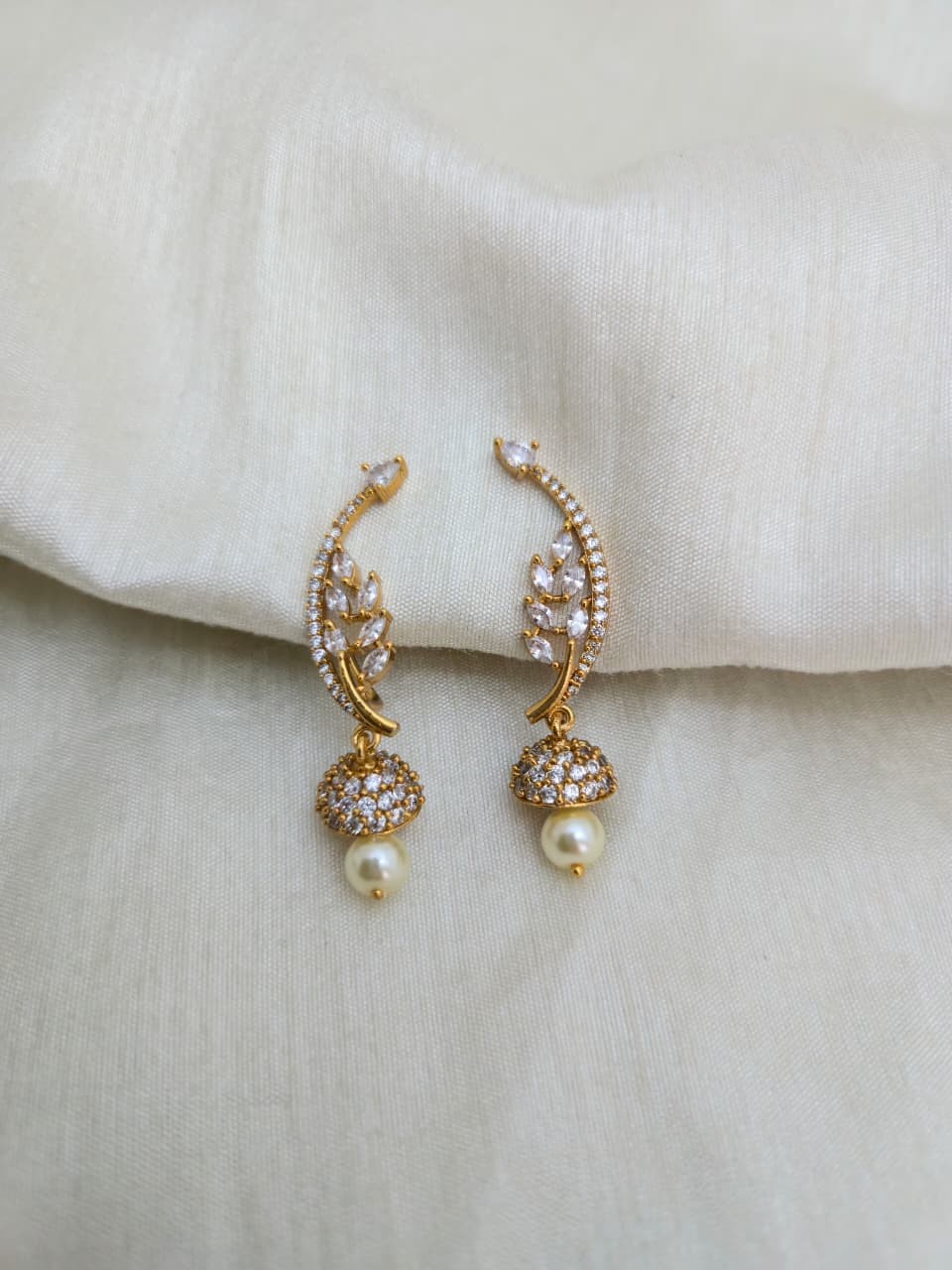 Meera Pearl Jhumka Earrings