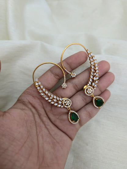 Zara Emerald Drop Earcuff